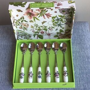 Portmeirion Botanic Garden Tea Spoons Set of 6 Flowers Floral Design Tea Party